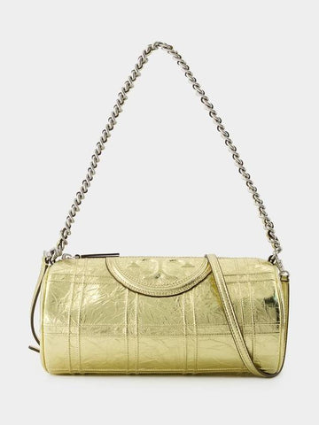 Fleming Soft Barrel Bag - Tory Burch - Leather - Gold - TORY BURCH - BALAAN 1