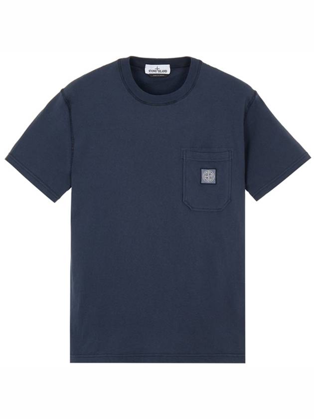 Wappen Logo Patch Pocket Short Sleeve T-Shirt Navy - STONE ISLAND - BALAAN 2