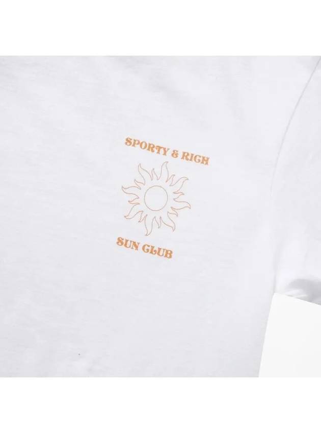 Sun Club Logo Cotton Short Sleeve T-Shirt White - SPORTY & RICH - BALAAN 4