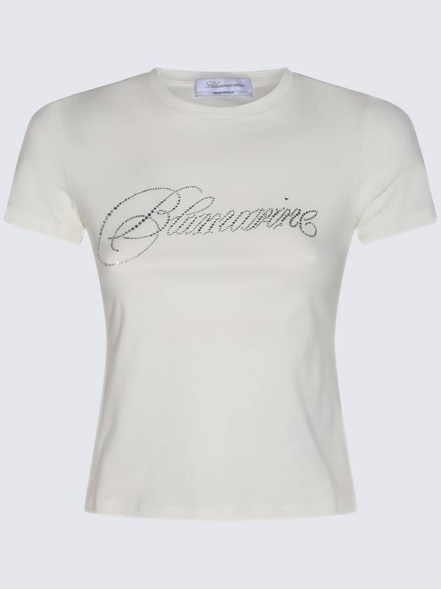 Blumarine White Cotton T-Shirt - BLUMARINE - BALAAN 1