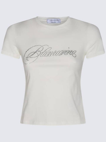 Blumarine White Cotton T-Shirt - BLUMARINE - BALAAN 1