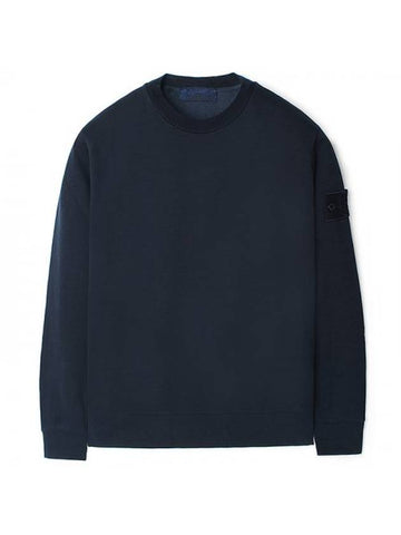 Ghost Piece Cotton Stretch Fleece Sweatshirt Navy - STONE ISLAND - BALAAN 1