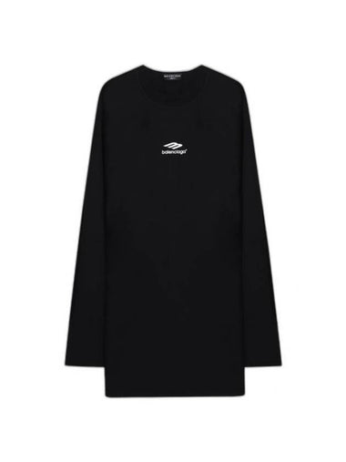 Icon Flat Long Sleeve T-Shirt Black - BALENCIAGA - BALAAN 1