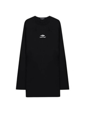 Icon Flat Long Sleeve T-Shirt Black - BALENCIAGA - BALAAN 1