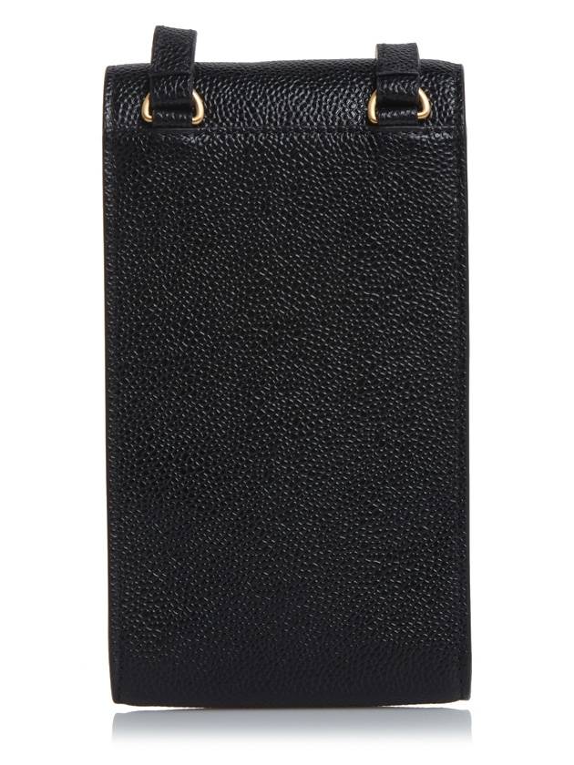 Three Stripes Strap Leather Phone Case Black - THOM BROWNE - BALAAN 4