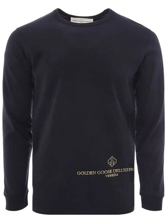 G33MP561 C1 Gold Logo Print Black Long Sleeve - GOLDEN GOOSE - BALAAN 2