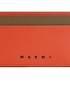 Bicolor Leather Card Wallet Red - MARNI - BALAAN 6