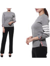 4-Bar Milano Stitch Crew Neck Knit Top Light Grey - THOM BROWNE - BALAAN 2