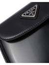 Cleo Brushed Leather Mini Shoulder Bag Black - PRADA - BALAAN 6