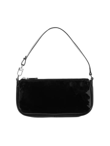 Rachel Patent Leather Shoulder Bag Black - BY FAR - BALAAN 1