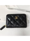 Classic Zipped Coin Purse Grained Calfskin & Gold Black - CHANEL - BALAAN 3