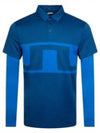 Men's Leon Regular Fit Long Sleeve Polo Shirt Blue - J.LINDEBERG - BALAAN 2