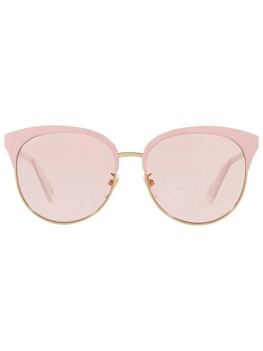 Eyewear Metal Gold-Rimmed Sunglasses Pink - GUCCI - BALAAN.