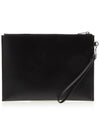 Monogram Silver Logo Clutch Bag Black - SAINT LAURENT - BALAAN 4