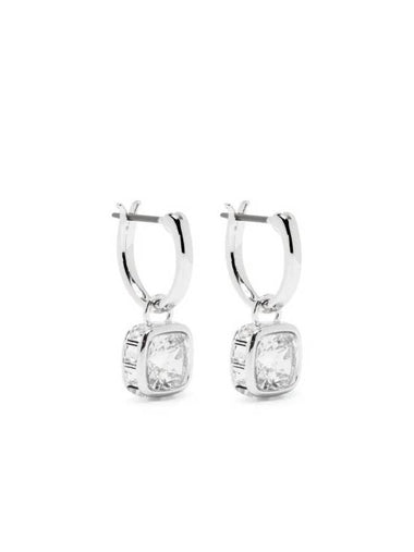 Chroma Square Cut Drop Earrings Silver - SWAROVSKI - BALAAN 1