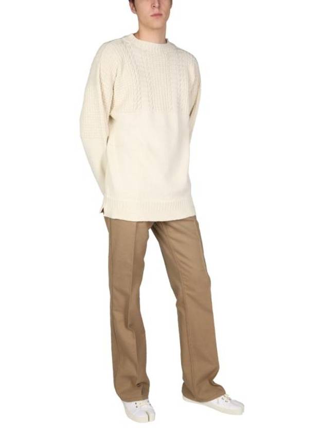 Crew Neck Cable Wool Knit Top Ivory - MAISON MARGIELA - BALAAN 4