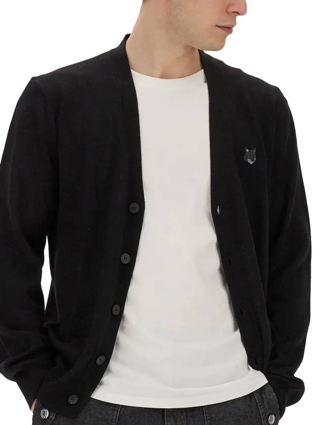 Bold Fox Head Patch Regular Cardigan Black - MAISON KITSUNE - BALAAN 5