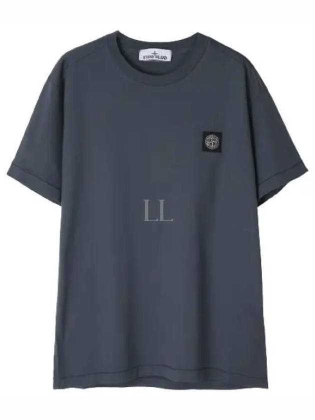 Slimfit Cotton Jersey Short Sleeve T-shirt Grey - STONE ISLAND - BALAAN 2