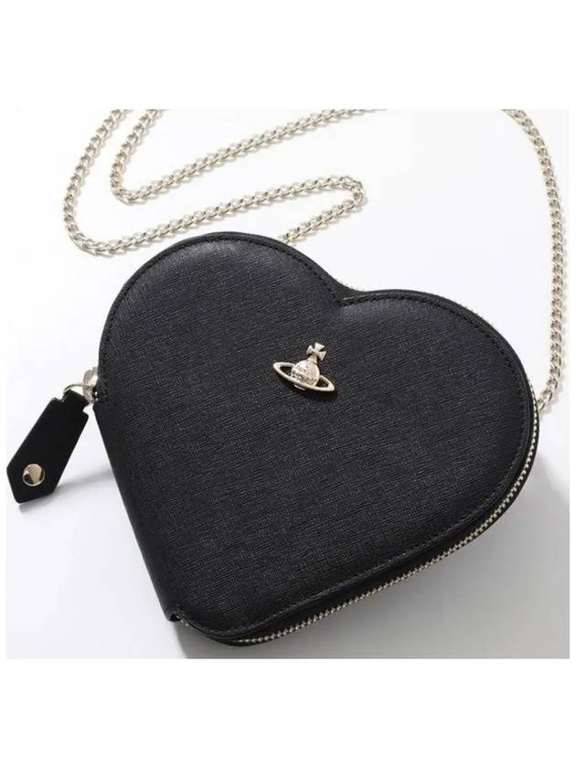 Saffiano New Heart Cross Bag Black - VIVIENNE WESTWOOD - BALAAN 3