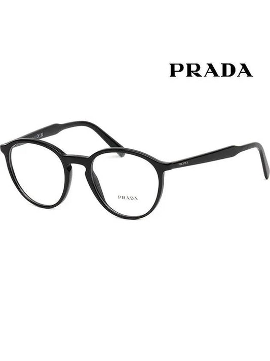 Eyewear Logo Round Eyeglasses Black - PRADA - BALAAN 2