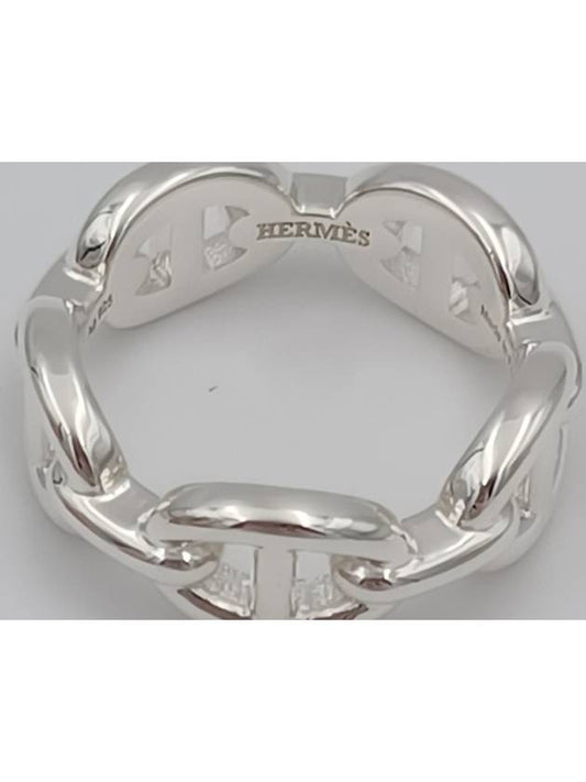 Small Chaine D'Ancre Enchainee Ring Silver - HERMES - BALAAN 2