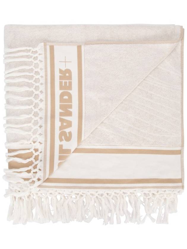 Logo Tape Cotton Towel JPPS905001WS249000 - JIL SANDER - BALAAN 3