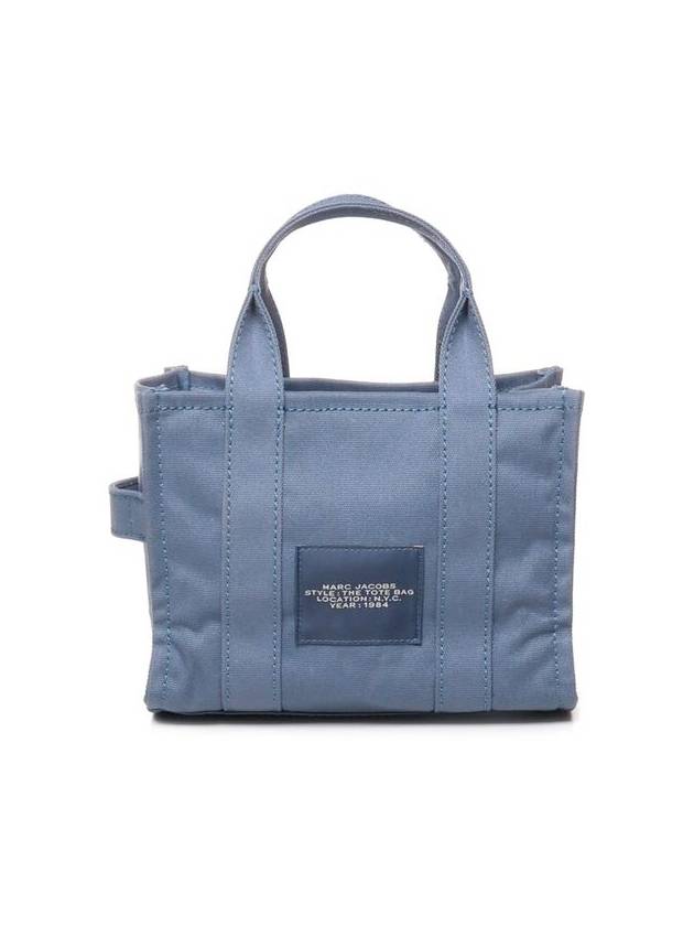 Logo Small Canvas Tote Bag Blue Shadow - MARC JACOBS - BALAAN 30