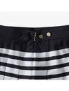 4 Bar Plain Weave Mini Pleated Skirt Navy - THOM BROWNE - BALAAN 4