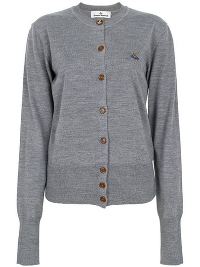 Bea Logo Wool Cardigan Grey - VIVIENNE WESTWOOD - BALAAN 2