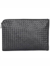 Intrecciato Weaving Zipper Medium Clutch Bag Grey - BOTTEGA VENETA - BALAAN 2