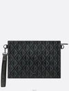 A5 Triangle CD Diamond Canvas Clutch Bag Black - DIOR - BALAAN 2