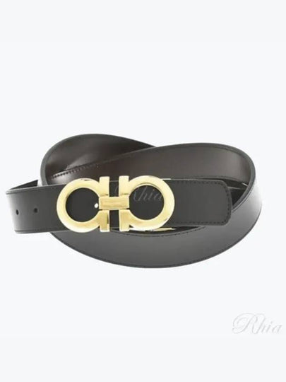 Gancini Reversible Adjustable Leather Belt Black - SALVATORE FERRAGAMO - BALAAN 2