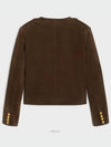 Split Calfskin Cardigan Jacket Espresso - CELINE - BALAAN 6