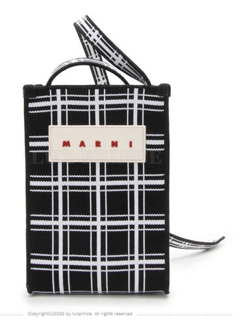 Marni Check Mini Cross Black White 11168hva - MARNI - BALAAN 1