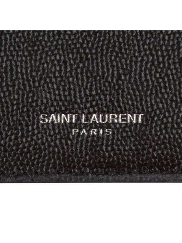 Leather Zipper Classic Fragment Card Wallet Black - SAINT LAURENT - BALAAN 8