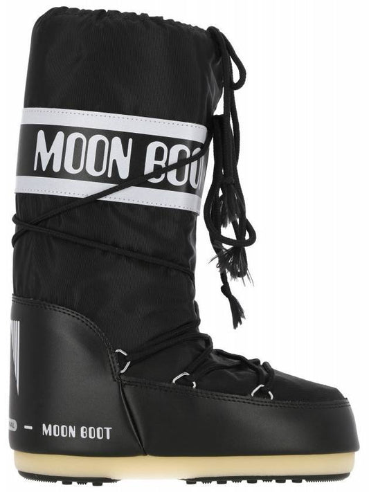 Logo Fabric Nylon Snow Winter Boots Black - MOON BOOT - BALAAN.