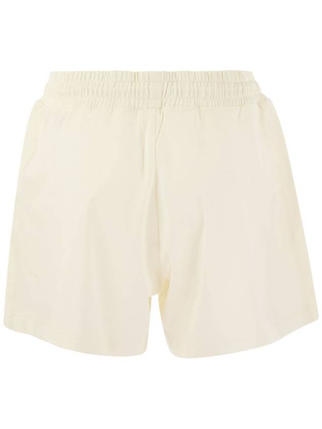 Logo Patch Cotton Jersey Shorts White - MONCLER - BALAAN 3