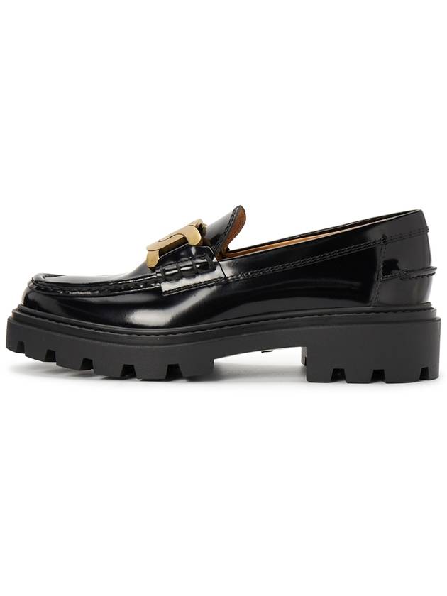 Women's Kate Metal Chain Leather Loafers Black - TOD'S - BALAAN 5