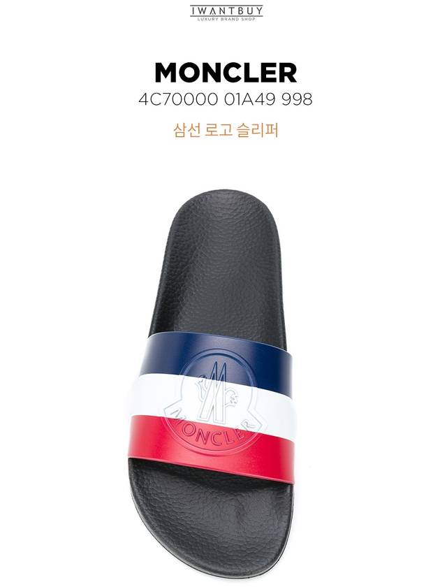 Three Stripes Basil Slippers Black - MONCLER - BALAAN 3