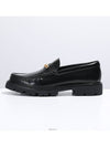 Triomphe Magaret Chain Chunky Leather Loafers Black - CELINE - BALAAN 3