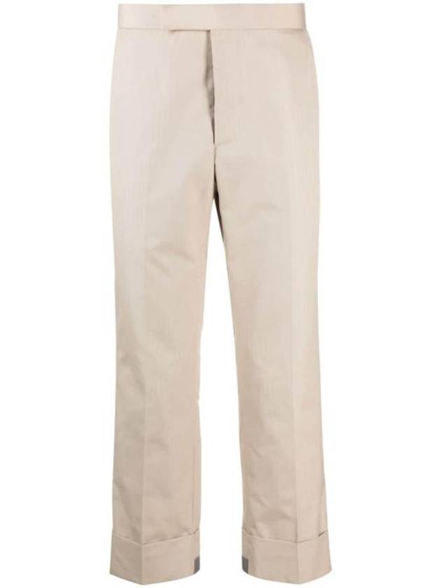 Typewriter Classic Backstrap Straight Pants Beige - THOM BROWNE - BALAAN 1