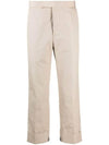 Typewriter Classic Backstrap Straight Pants Beige - THOM BROWNE - BALAAN 1