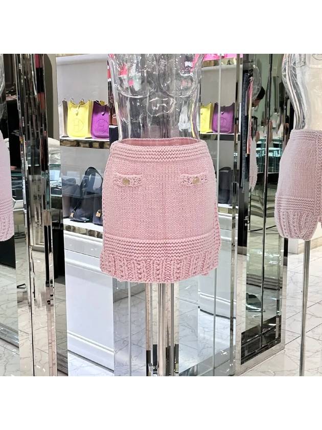 22S Knitting Skirt 36 Light Pink 4ET0687 - CHANEL - BALAAN 1