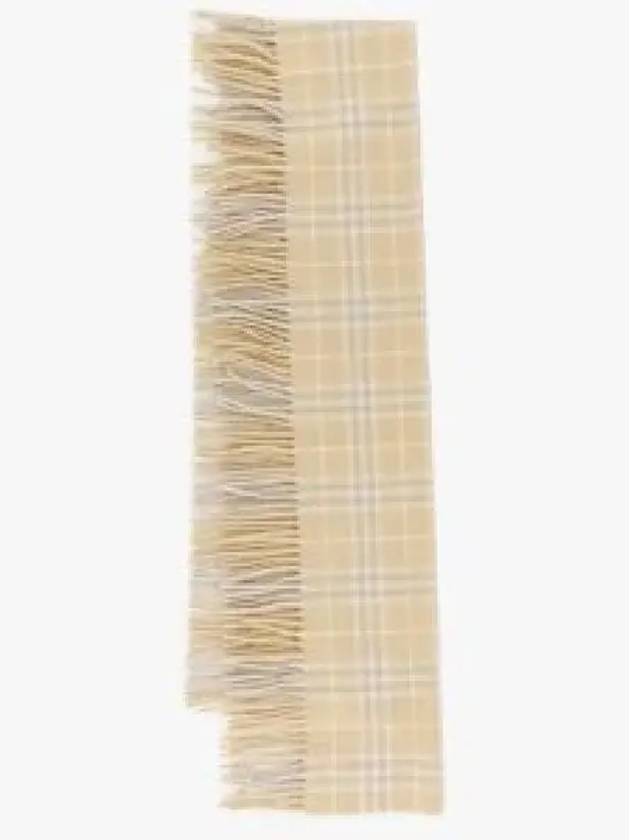 Vintage Check Cashmere Fringe Scarf Beige - BURBERRY - BALAAN 2