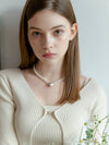 ANC VOLUME HEART PEARL NECKLACE_SILVER - ANOETIC - BALAAN 1