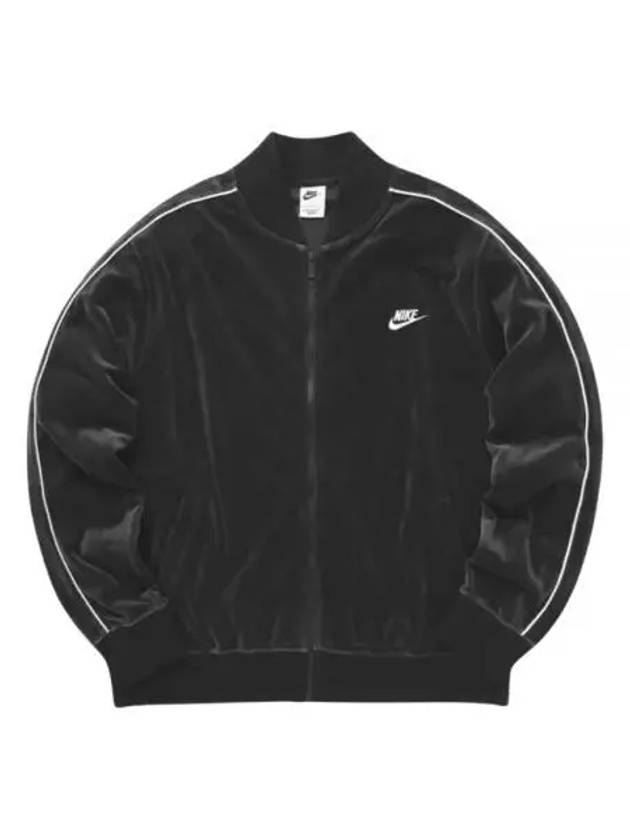 Sportswear Club Velor Zip-Up Jacket Black - NIKE - BALAAN 2