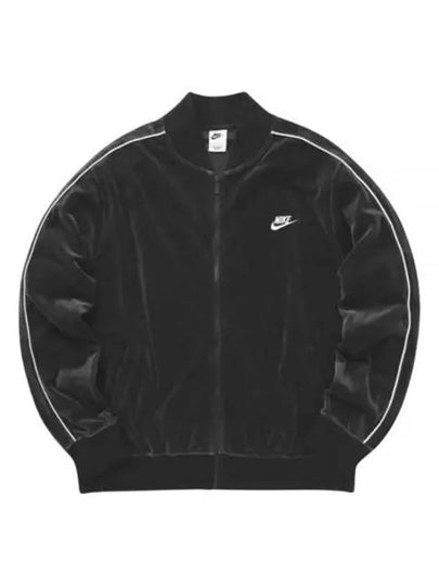 Sportswear Club Velor Zip-Up Jacket Black - NIKE - BALAAN 2