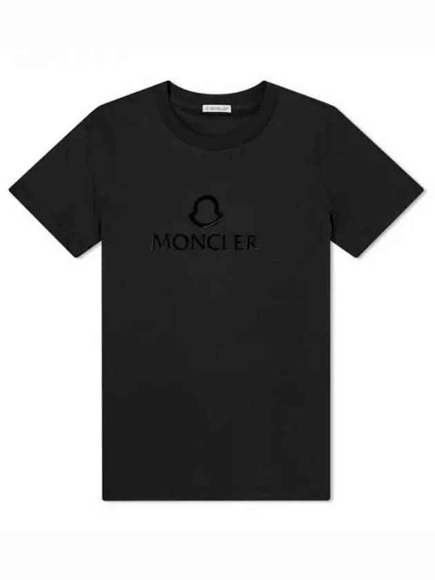 Logo printing round short sleeve t-shirt black women short sleeve 195407 - MONCLER - BALAAN 1