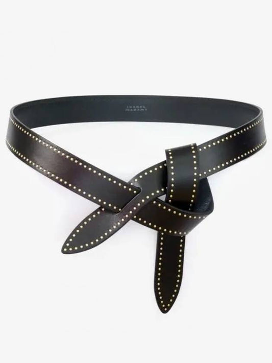 Lecce Knotted Leather Belt Black - ISABEL MARANT - BALAAN 2