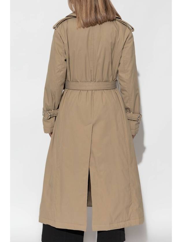 Alexander McQueen Padded Trench Coat With Belt, Women's, Beige - ALEXANDER MCQUEEN - BALAAN 4